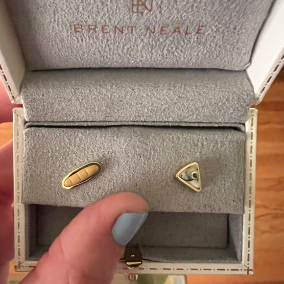 Brent Neale Brie and baguette stud earrings - Picture 2 of 3